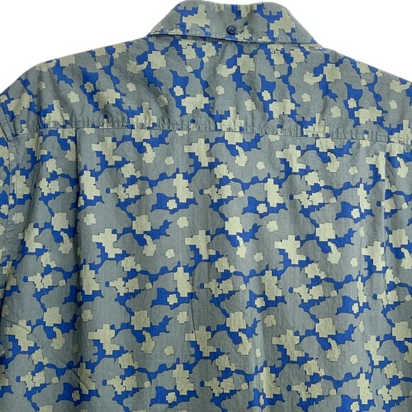 7 Diamonds Green Digital Camo Print Hideaway Short Sleeve Shirt Size XL - Picture 5 of 7